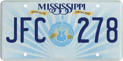 MS license plate JFC278