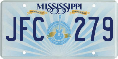 MS license plate JFC279