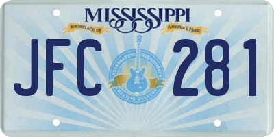 MS license plate JFC281