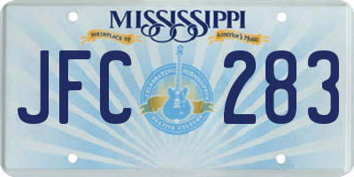 MS license plate JFC283