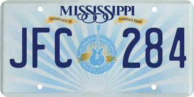 MS license plate JFC284