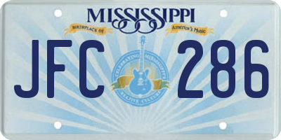 MS license plate JFC286