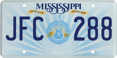 MS license plate JFC288