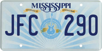 MS license plate JFC290