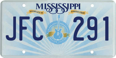 MS license plate JFC291