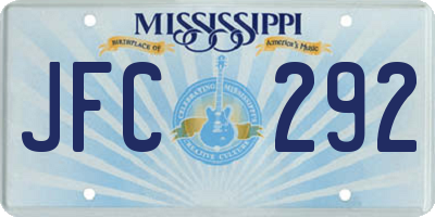 MS license plate JFC292