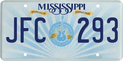 MS license plate JFC293