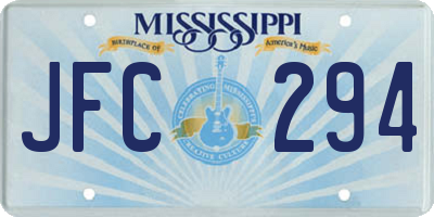 MS license plate JFC294