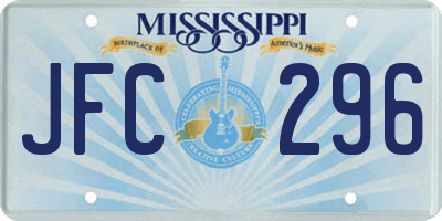 MS license plate JFC296