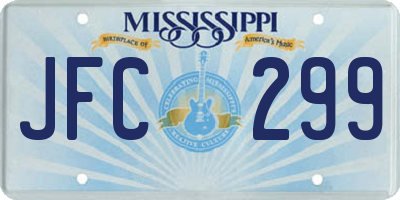 MS license plate JFC299