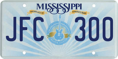 MS license plate JFC300