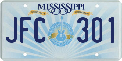 MS license plate JFC301