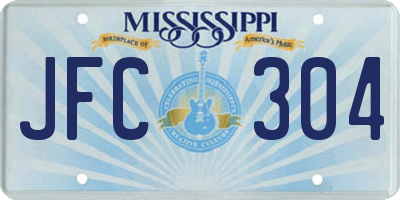 MS license plate JFC304