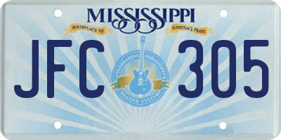 MS license plate JFC305