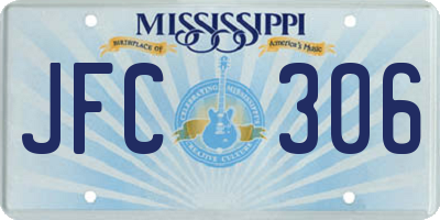 MS license plate JFC306