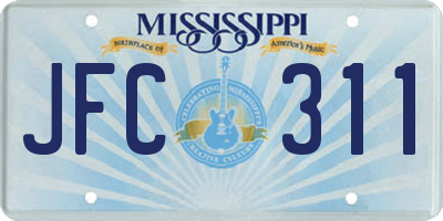 MS license plate JFC311