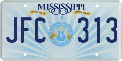 MS license plate JFC313