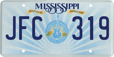 MS license plate JFC319