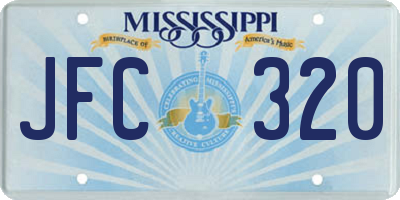 MS license plate JFC320