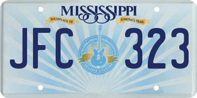 MS license plate JFC323