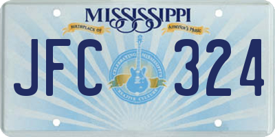 MS license plate JFC324