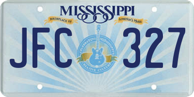 MS license plate JFC327