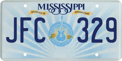 MS license plate JFC329