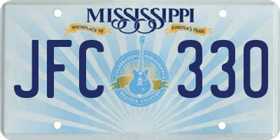MS license plate JFC330