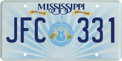 MS license plate JFC331