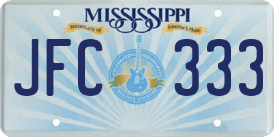MS license plate JFC333