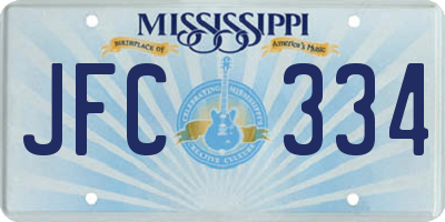 MS license plate JFC334