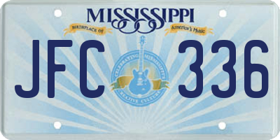 MS license plate JFC336