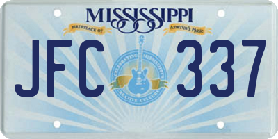 MS license plate JFC337