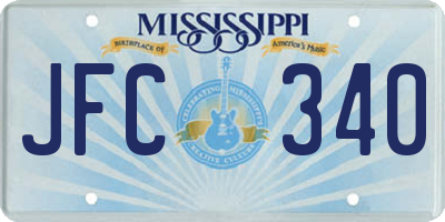 MS license plate JFC340