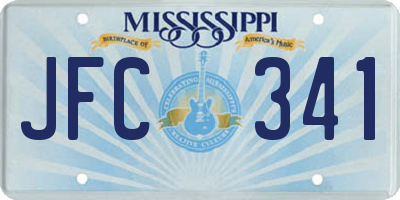 MS license plate JFC341