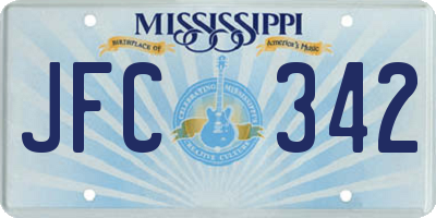 MS license plate JFC342