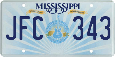 MS license plate JFC343