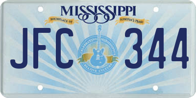 MS license plate JFC344
