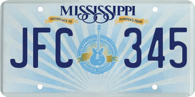 MS license plate JFC345