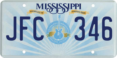 MS license plate JFC346