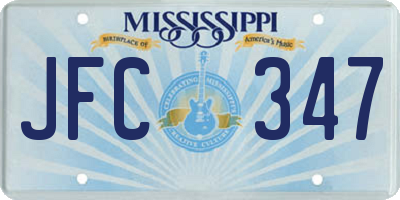 MS license plate JFC347