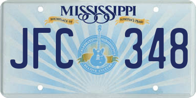 MS license plate JFC348