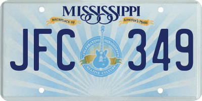 MS license plate JFC349