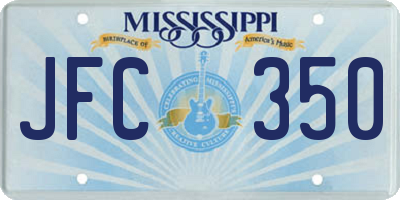 MS license plate JFC350