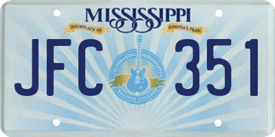 MS license plate JFC351