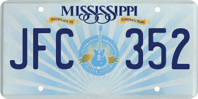 MS license plate JFC352