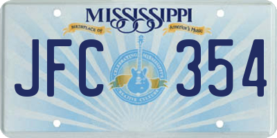 MS license plate JFC354