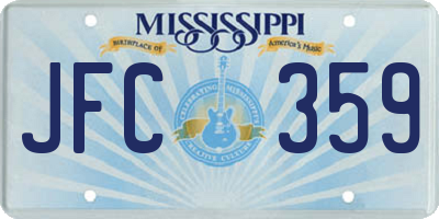 MS license plate JFC359