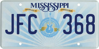 MS license plate JFC368