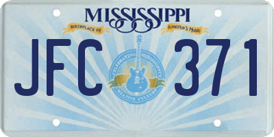 MS license plate JFC371